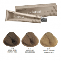 Alfaparf farba evolution 7.31 złocisto popielaty średni blond